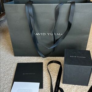 David Yurman Black Gift Bag and jewelry box/holder. New. Ribbon/care instruction
